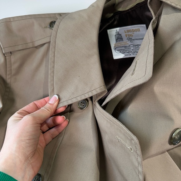 London Fog vintage mens trench coat relaxed cotton blend zip out liner 40R - Picture 15 of 16